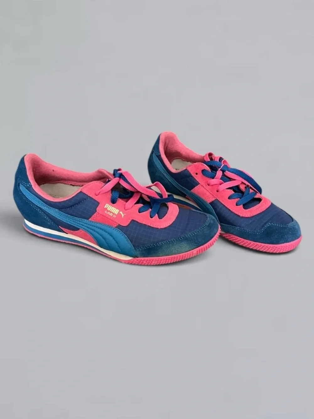 Puma Blue Pink Retro Sneakers Women’s Size 9 Rare Colorway